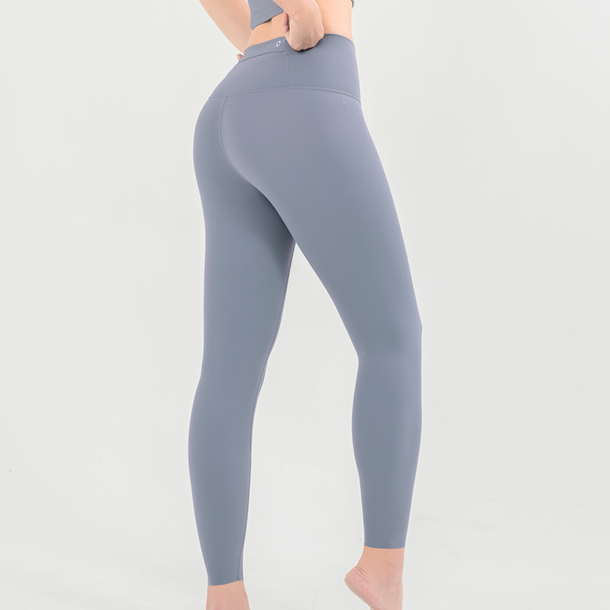 後口袋親膚裸感機能褲 霧霾藍