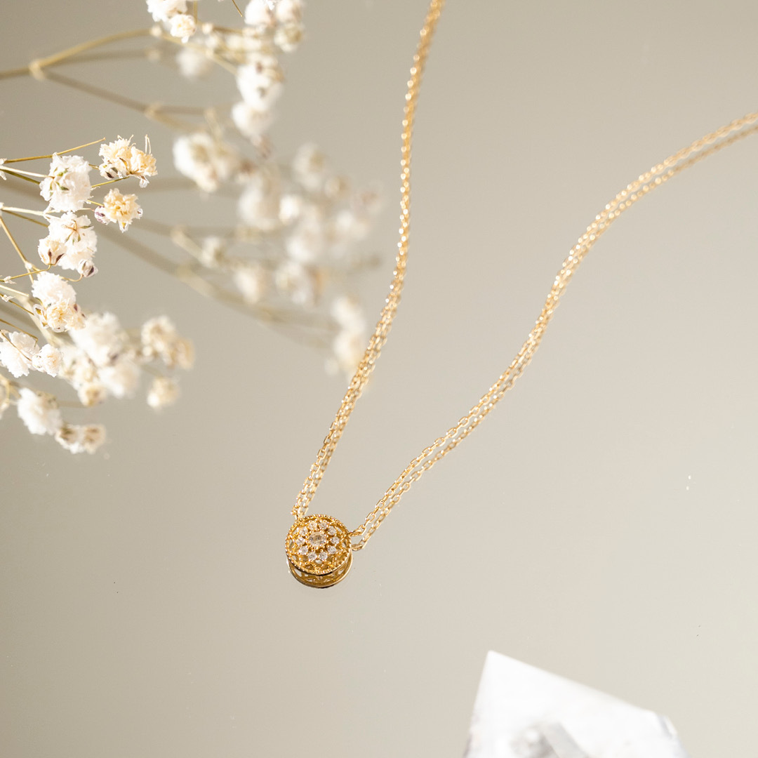 【輕奢】璀璨巴洛克-白水晶項鍊