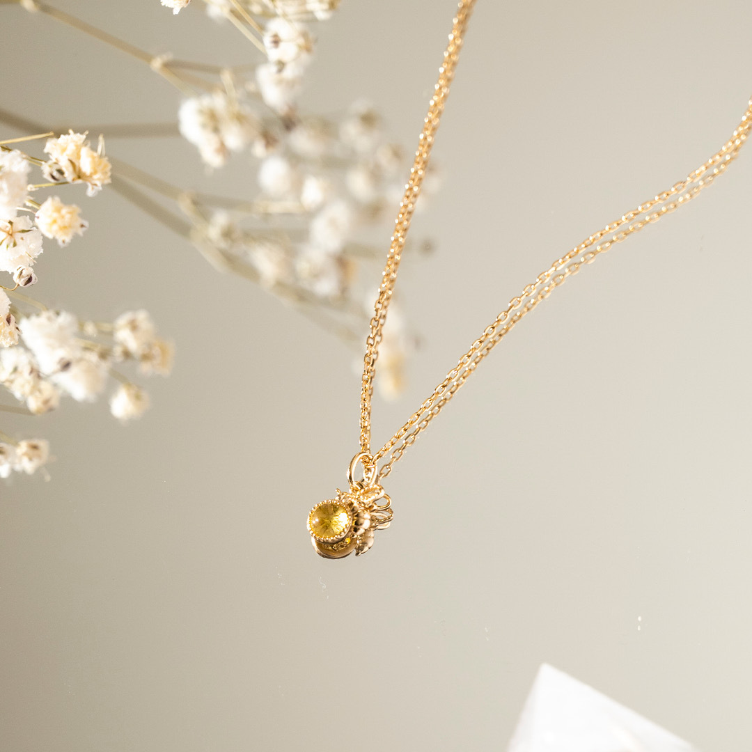 【輕奢】小蜜蜂圓舞曲-14K金琥珀項鍊