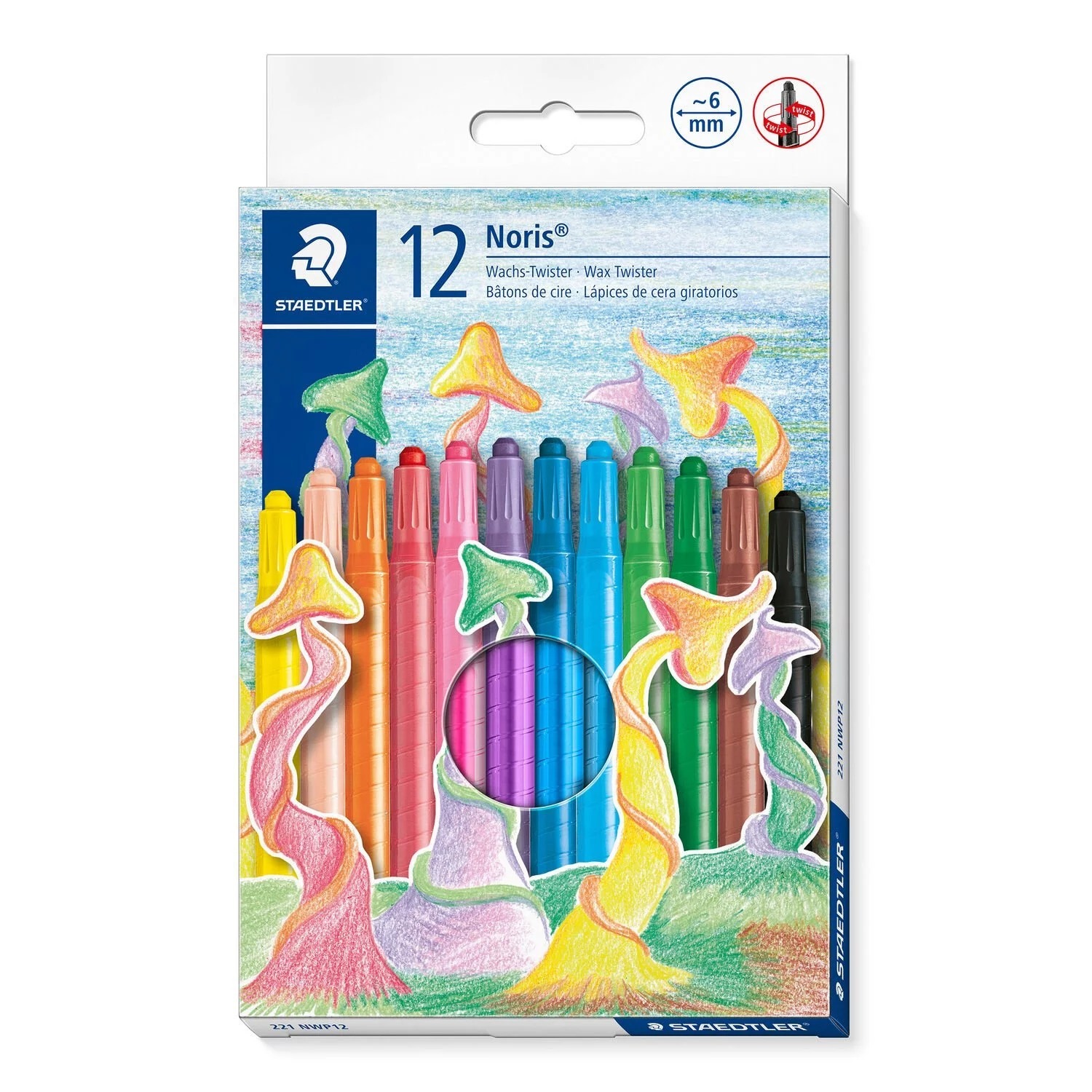 施德樓 Staedtler Noris 旋轉蠟筆 12色套裝 221NWP12