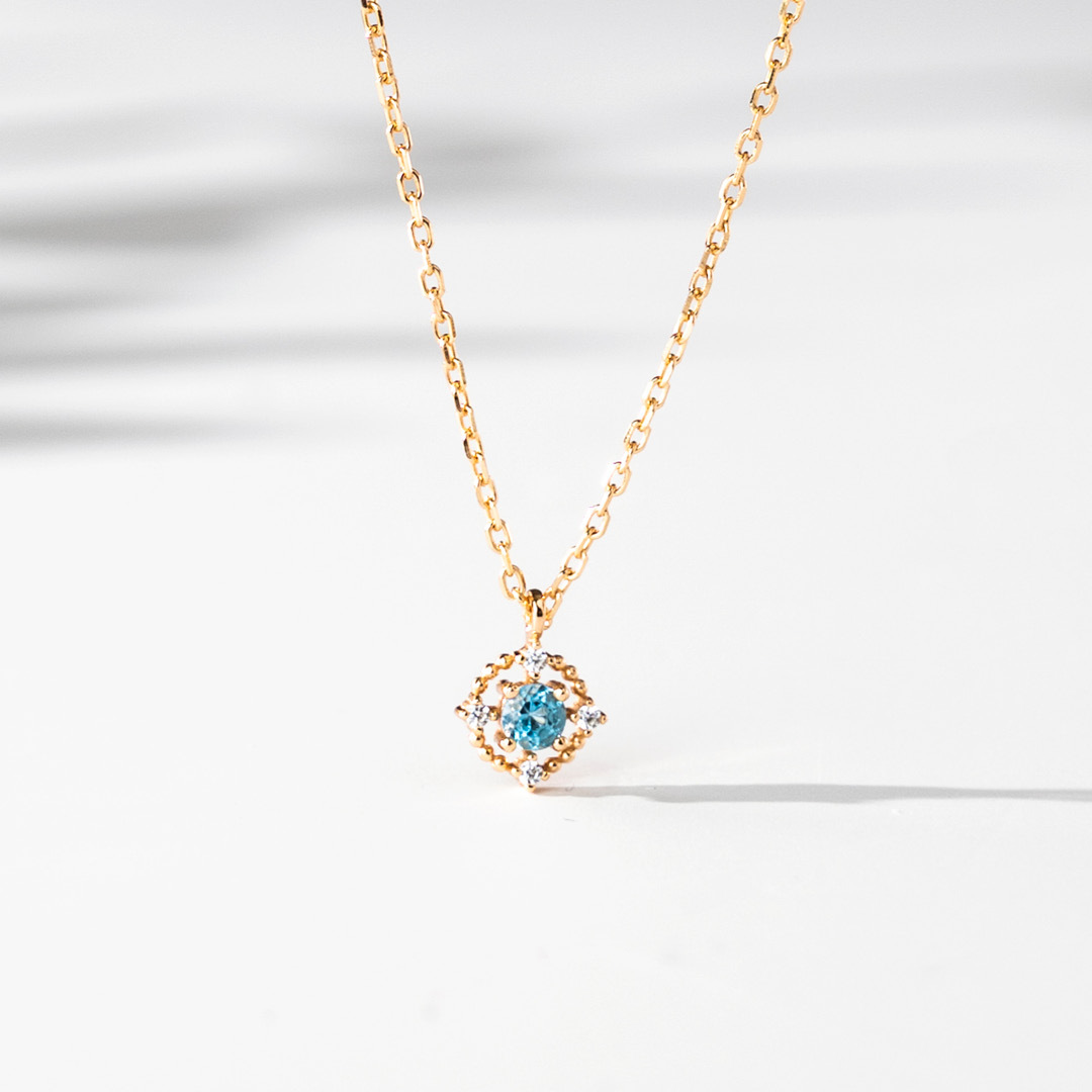 【輕奢】詩人之愛-14K金藍托帕石項鍊