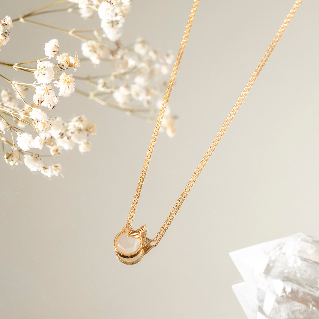 【輕奢】純潔神話-14K金月光石項鍊