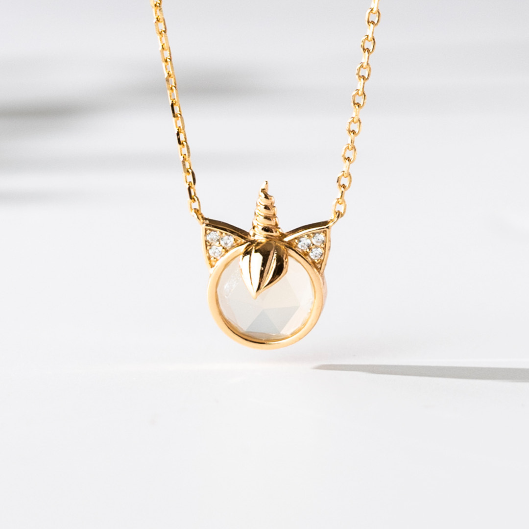 【輕奢】純潔神話-14K金月光石項鍊