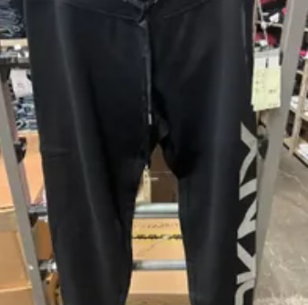 [S] DKNY HIGH WAIST LOGO JOGGERS,BLACK, DP1P1251-X4F (SD518)