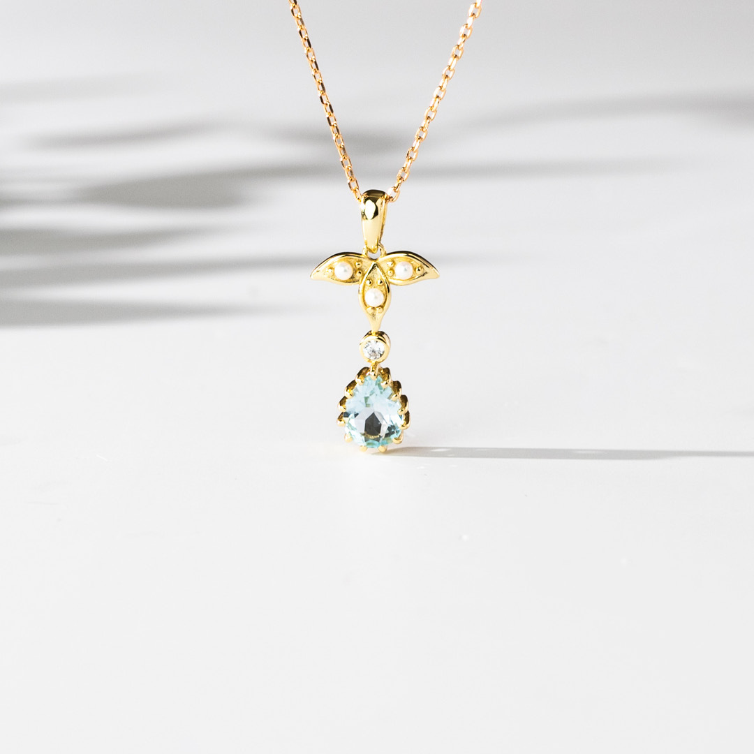 【輕奢】生命之水-14K金藍托帕石項鍊