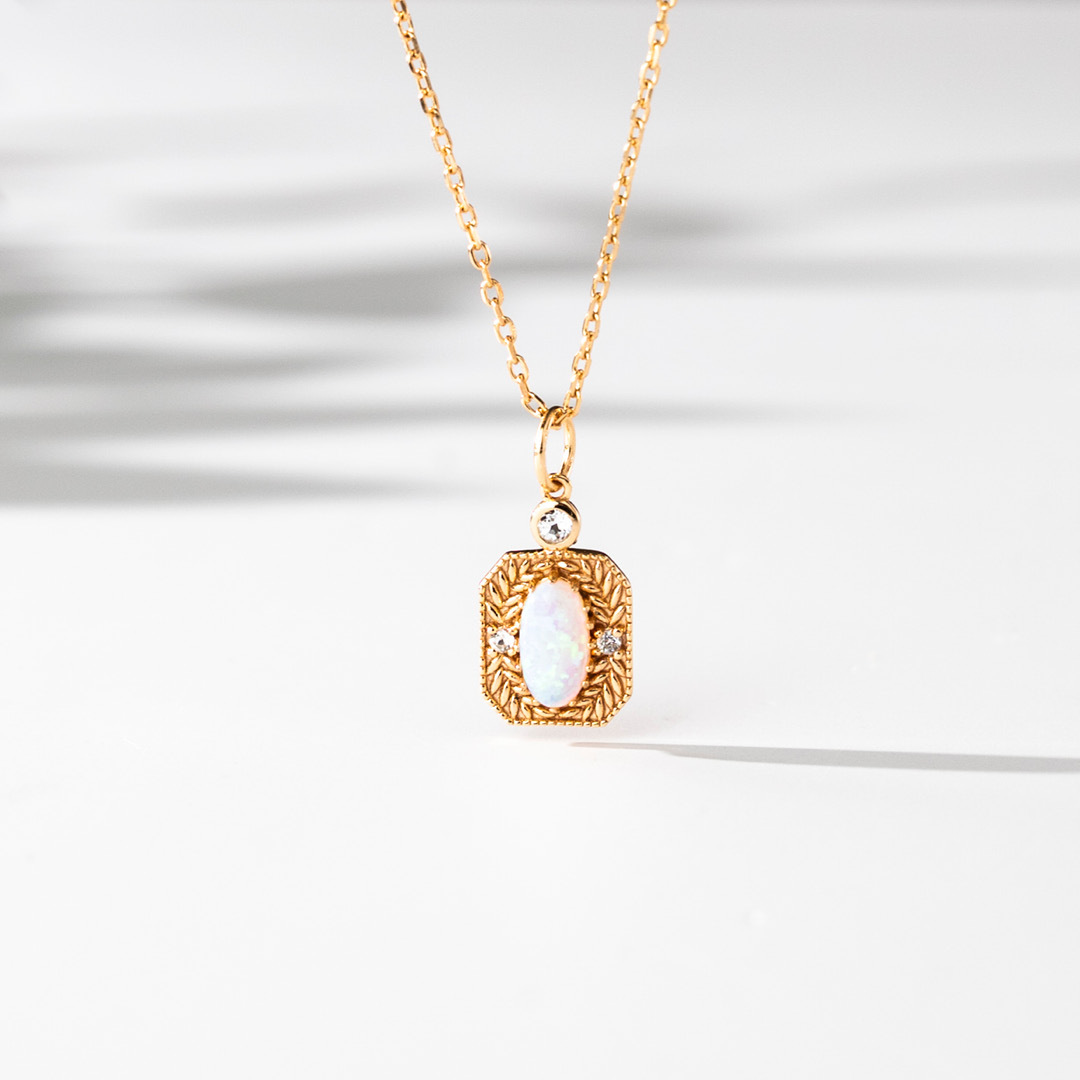 【輕奢】達芙妮的月桂-14K金蛋白石項鍊