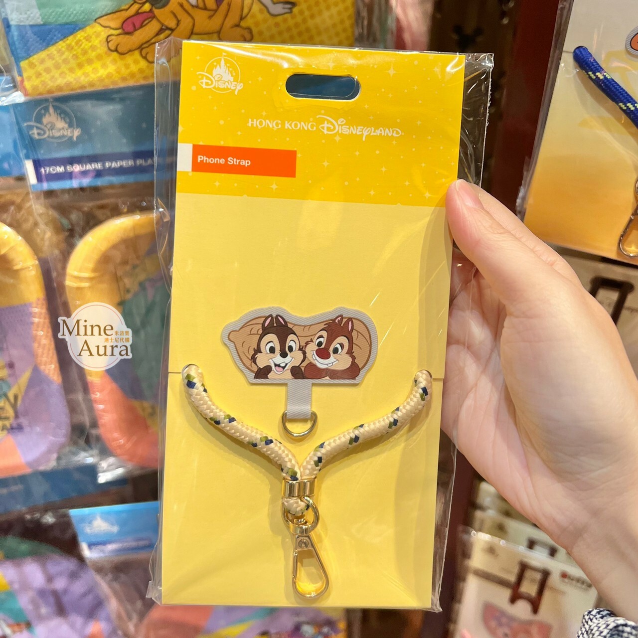 奇奇蒂蒂 Chip 'n Dale 造型夾片 + 手機掛繩 組 -香港迪士尼樂園