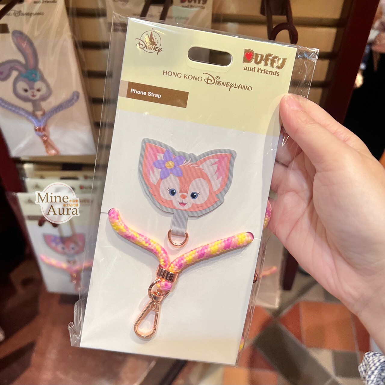 玲娜貝兒 Lina bell 大頭 造型夾片 + 手機掛繩 組 -香港迪士尼樂園