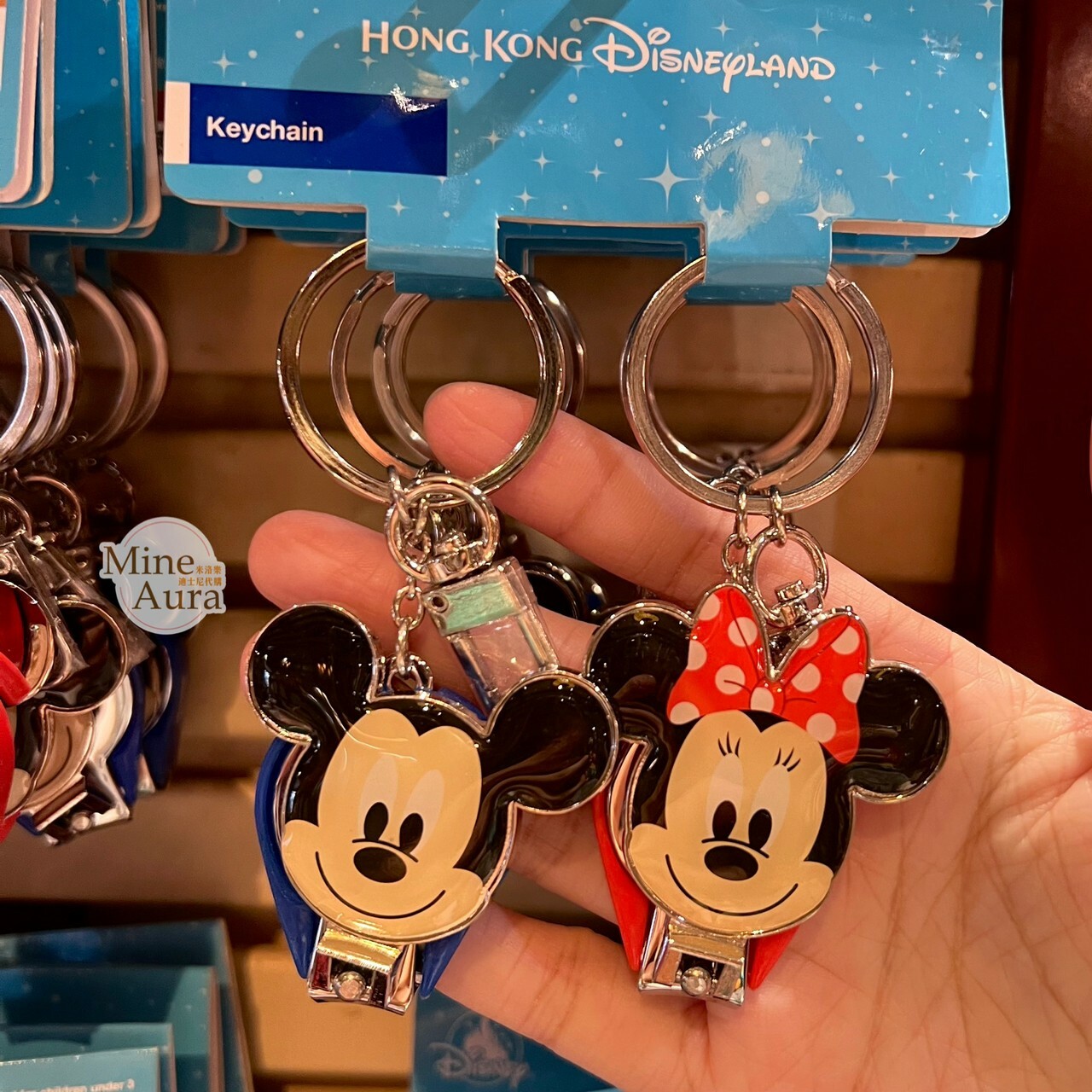 米奇 Mickey 米妮 Minnie 大頭造型 隨身指甲剪 鑰匙圈 吊飾 2入組 -香港迪士尼樂園