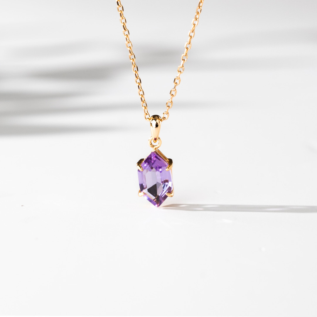 【輕奢】記憶碎片-14K金紫水晶項鍊