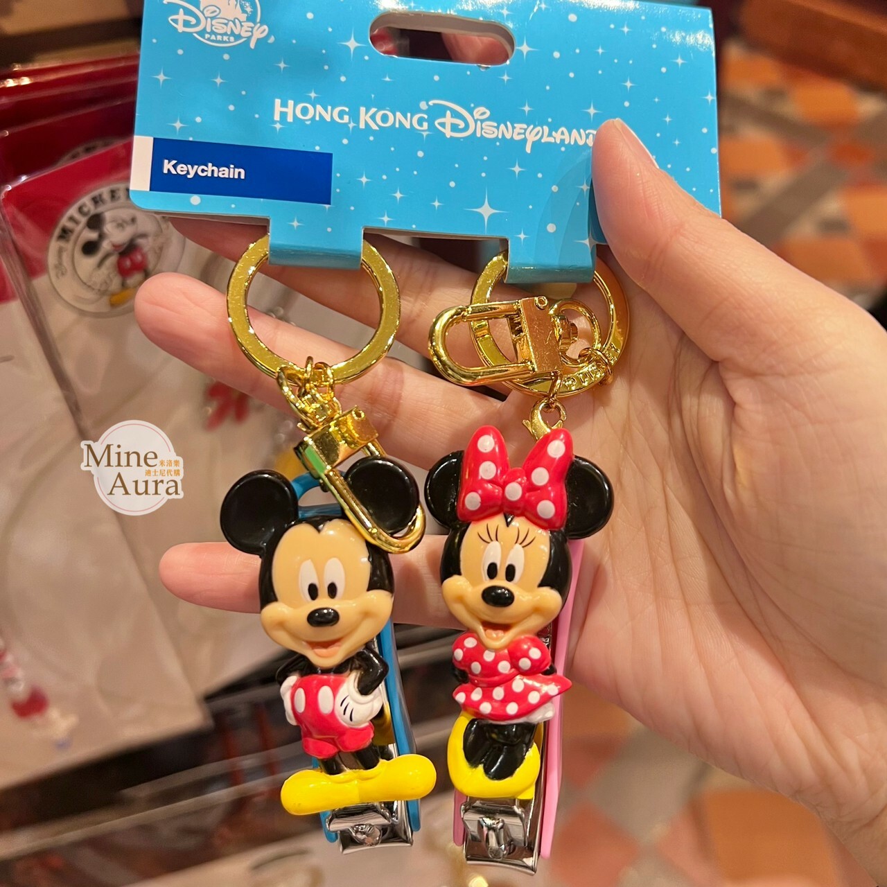 米奇 Mickey 米妮 Minnie 造型 隨身指甲剪 鑰匙圈 吊飾 2入組 -香港迪士尼樂園
