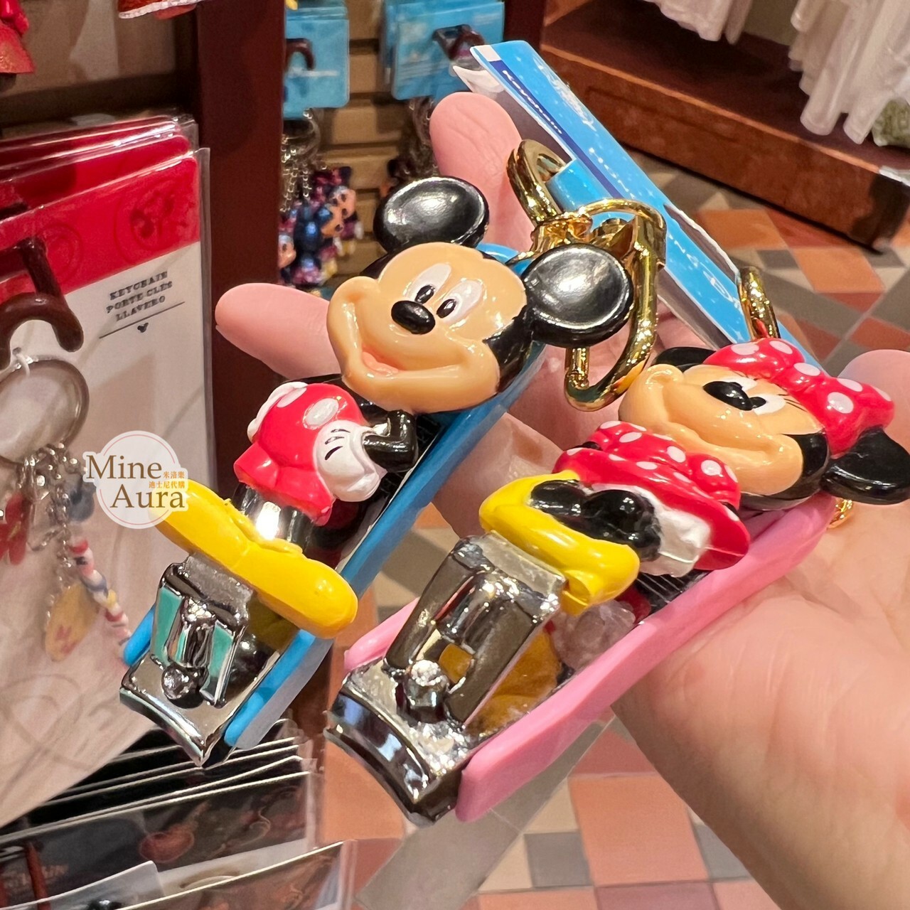米奇 Mickey 米妮 Minnie 造型 隨身指甲剪 鑰匙圈 吊飾 2入組 -香港迪士尼樂園