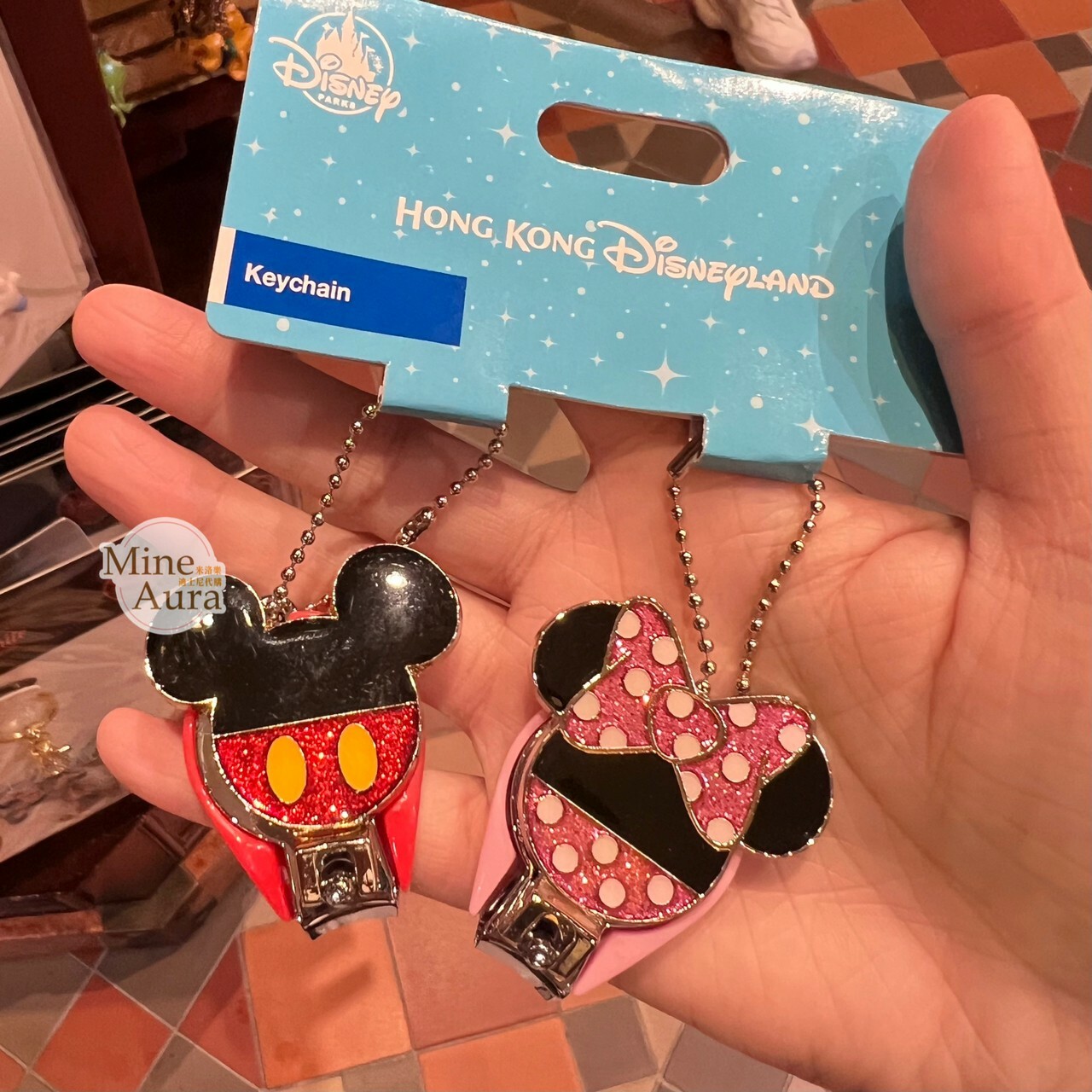 米奇 Mickey 米妮 Minnie 米奇頭 造型 隨身指甲剪 鑰匙圈 吊飾 2入組 -香港迪士尼樂園