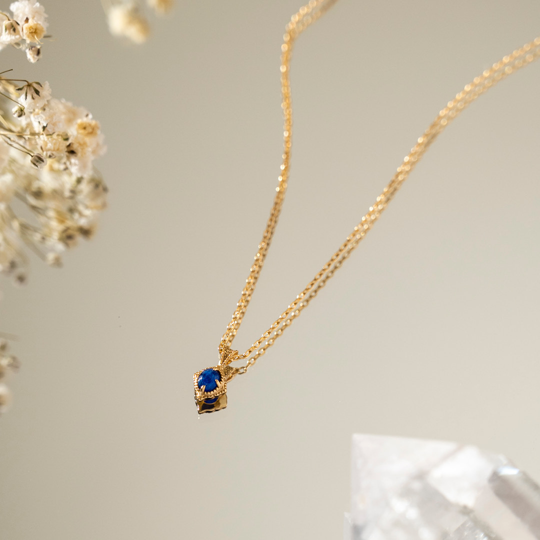 【輕奢】娜芙蒂蒂-14K金藍晶石項鍊