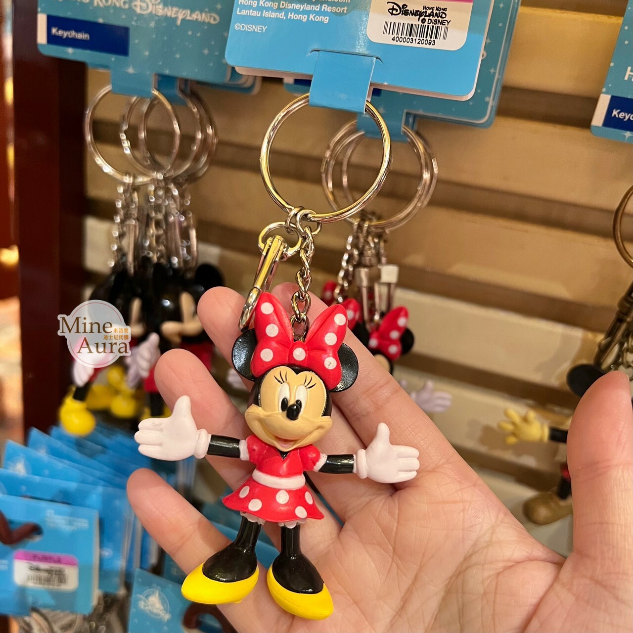 米妮 Minnie 經典 抱抱 站姿 鑰匙圈 吊飾 -香港迪士尼樂園