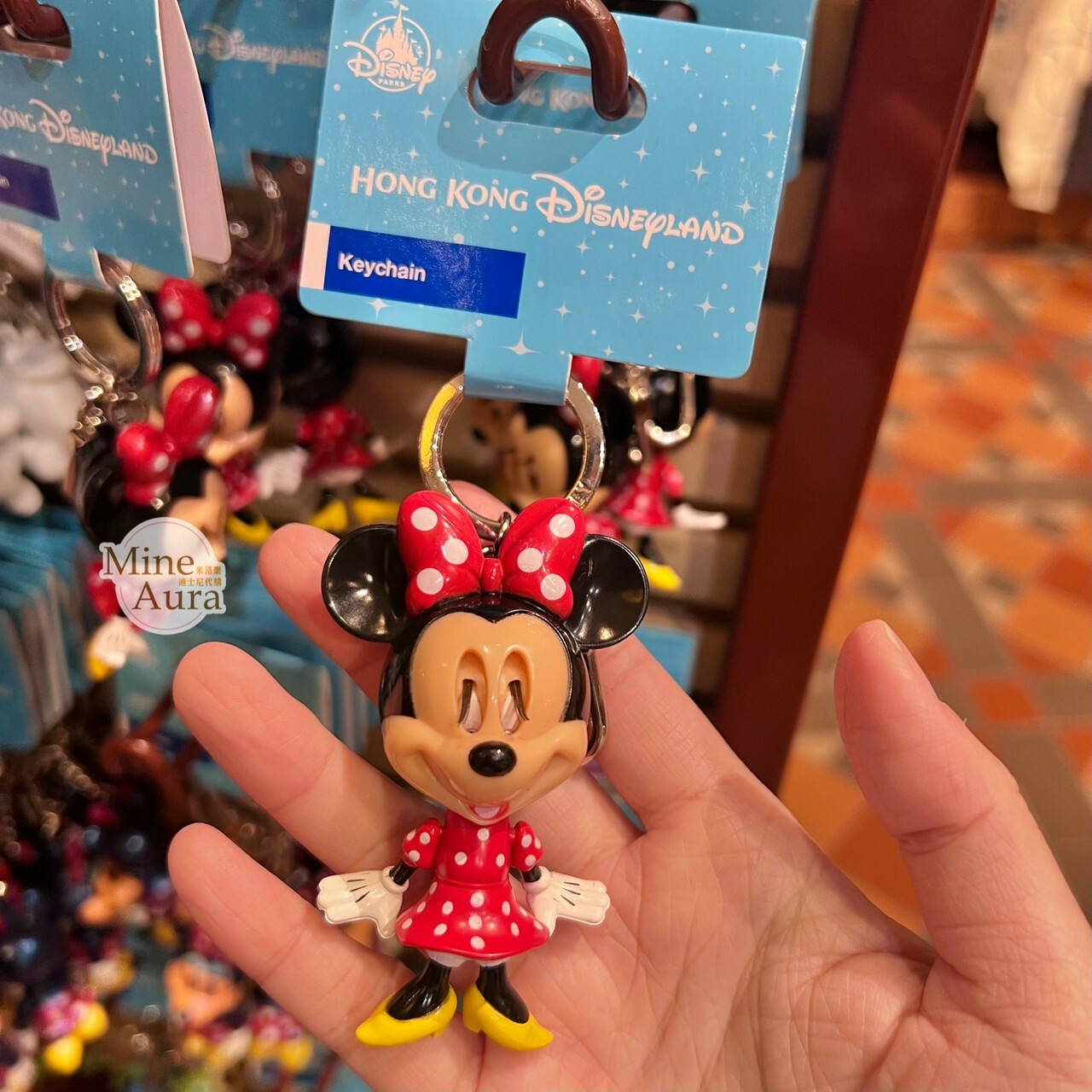 米妮 Minnie 眨眼設計 鑰匙圈 吊飾 -香港迪士尼樂園