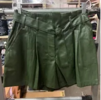 [S] DKNY TIE HIGH WAIST SHORT,CADET GREEN, P2GWTO28-CADET GREEN (SD519)