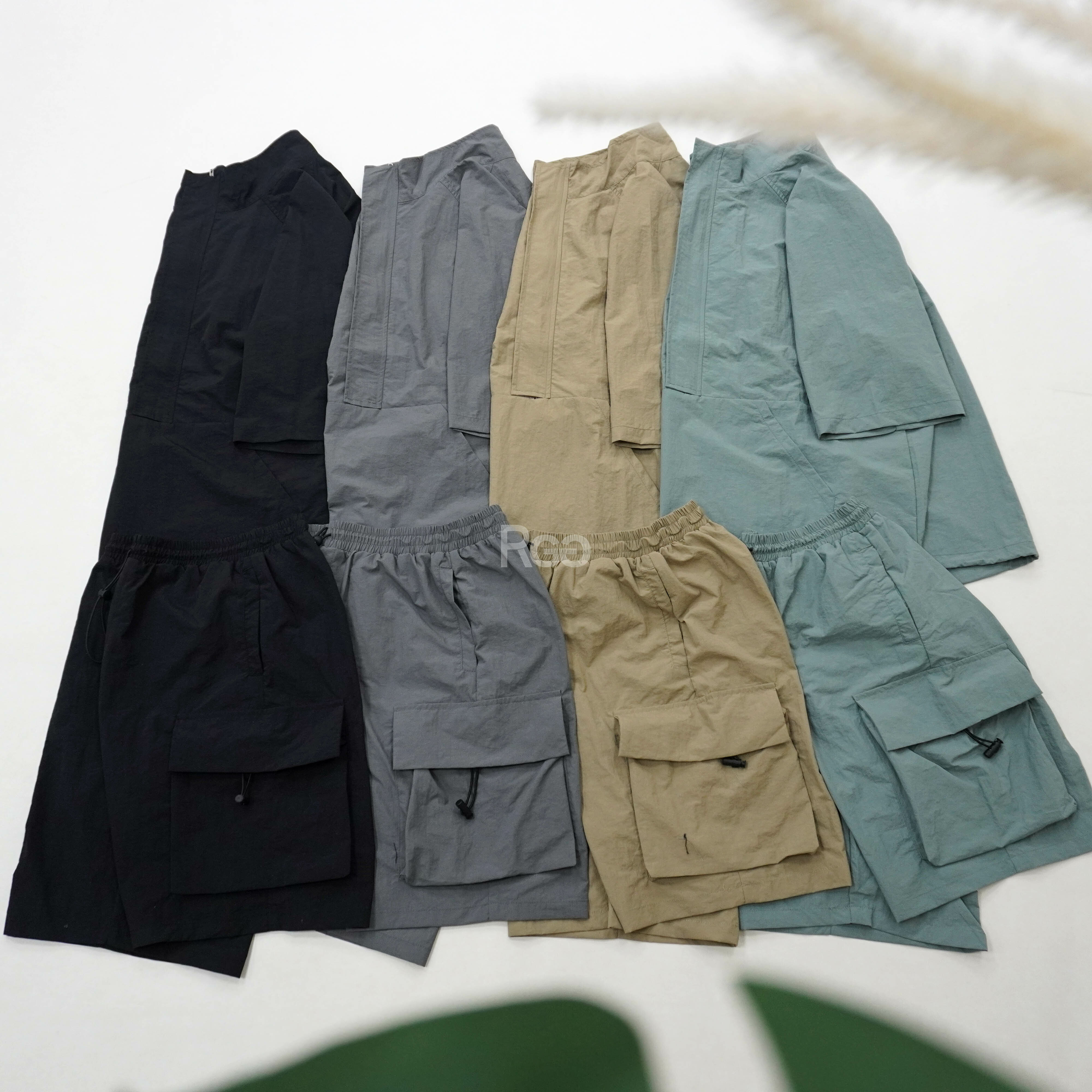 #98857 衝鋒衣 短袖 防潑水 尼龍 套裝