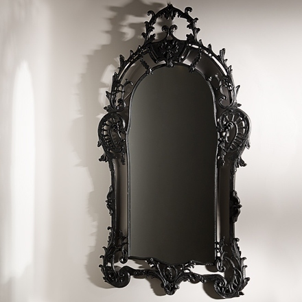 THE IVORY - 復古雕刻黑邊框架立鏡