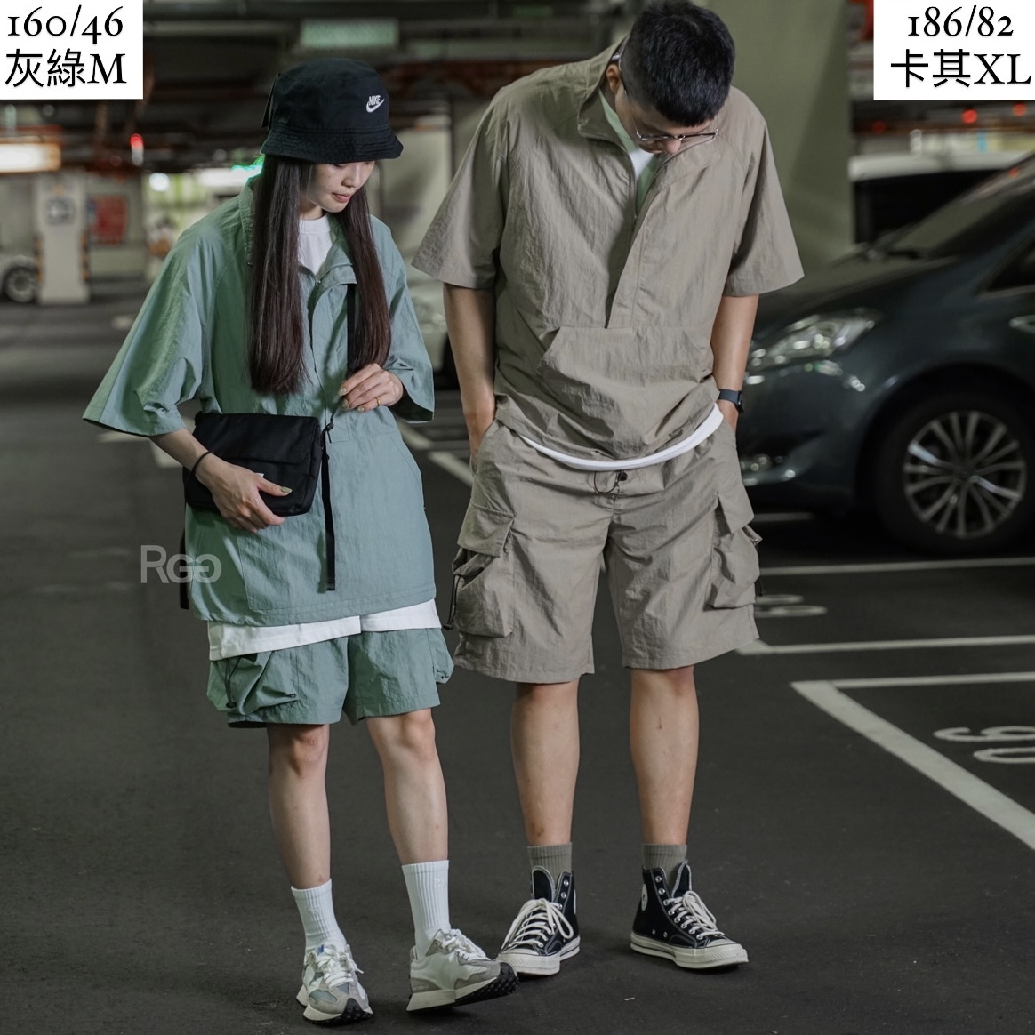 #98857 衝鋒衣 短袖 防潑水 尼龍 套裝