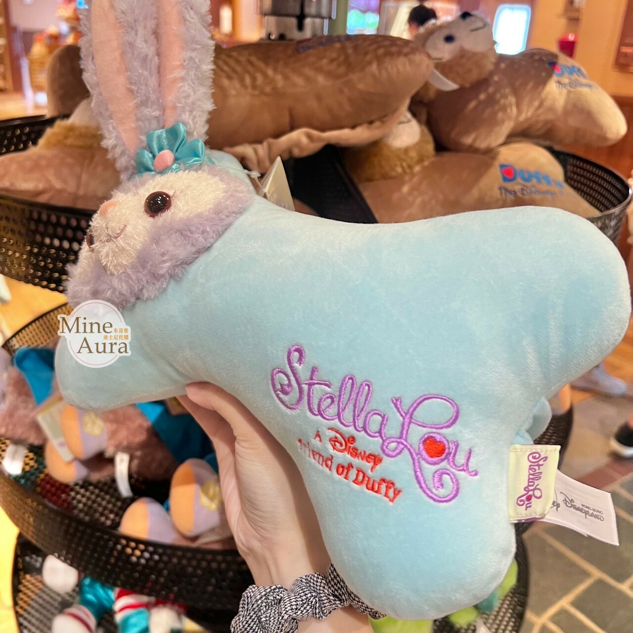 (現貨) 史黛拉露 星黛露 StellaLou 絨毛大頭 骨頭造型 頸枕 汽車用品 -香港迪士尼樂園
