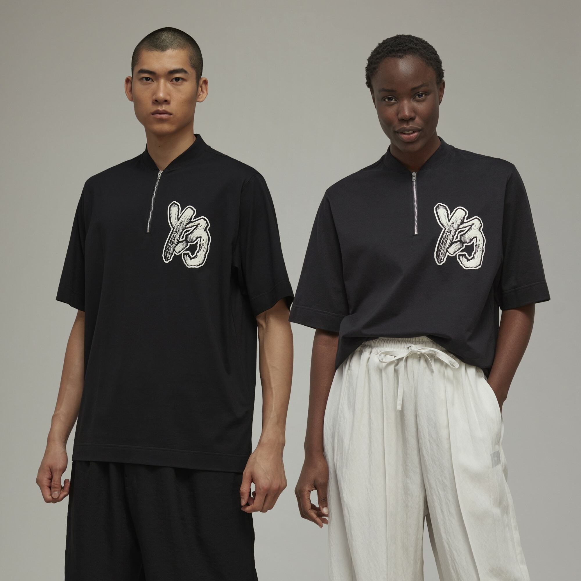 【 Y-3 HZ SS TEE 拉鍊短TEE - 黑 】