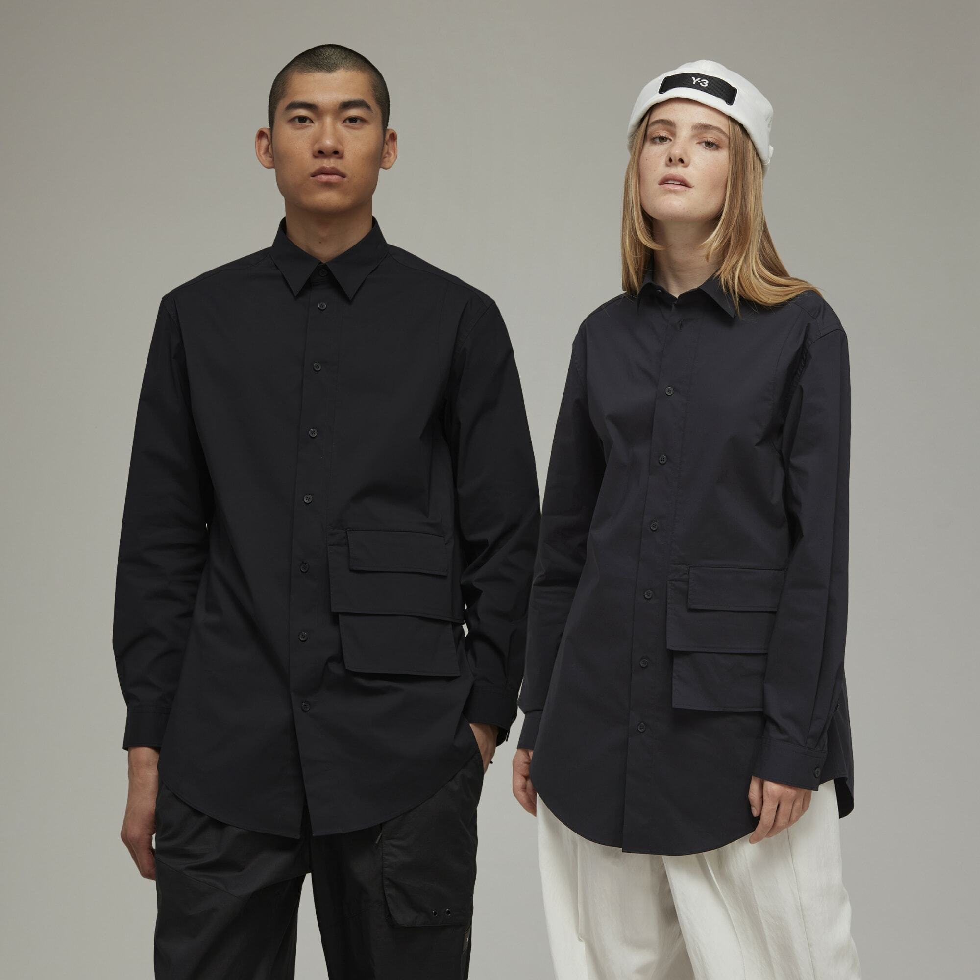 【 Y-3 SHIRT 造型口袋長袖襯衫 - 黑 】