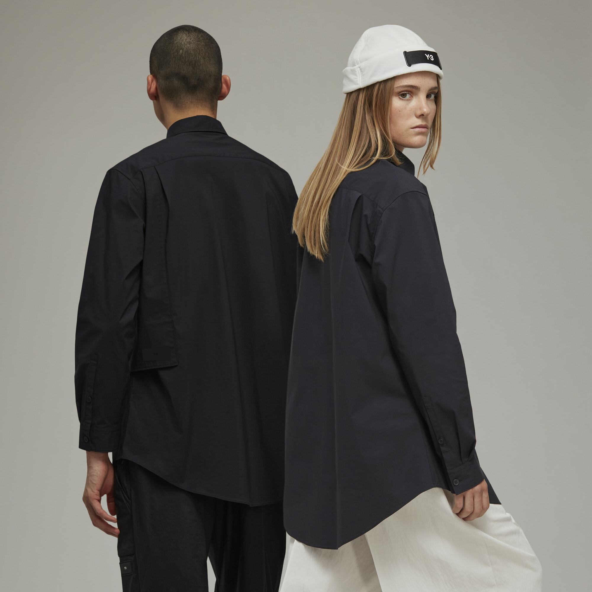 Y-3 SHIRT 造型口袋長袖襯衫- 白】