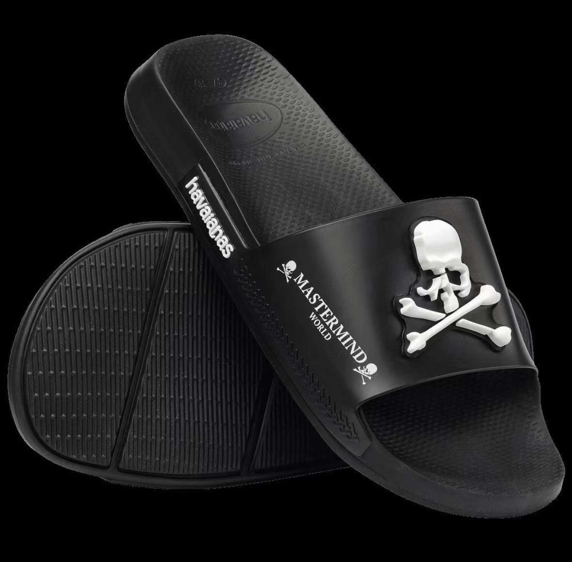 HAVAIANAS X MASTERMIND SLIDE 聯名拖鞋黑/橘