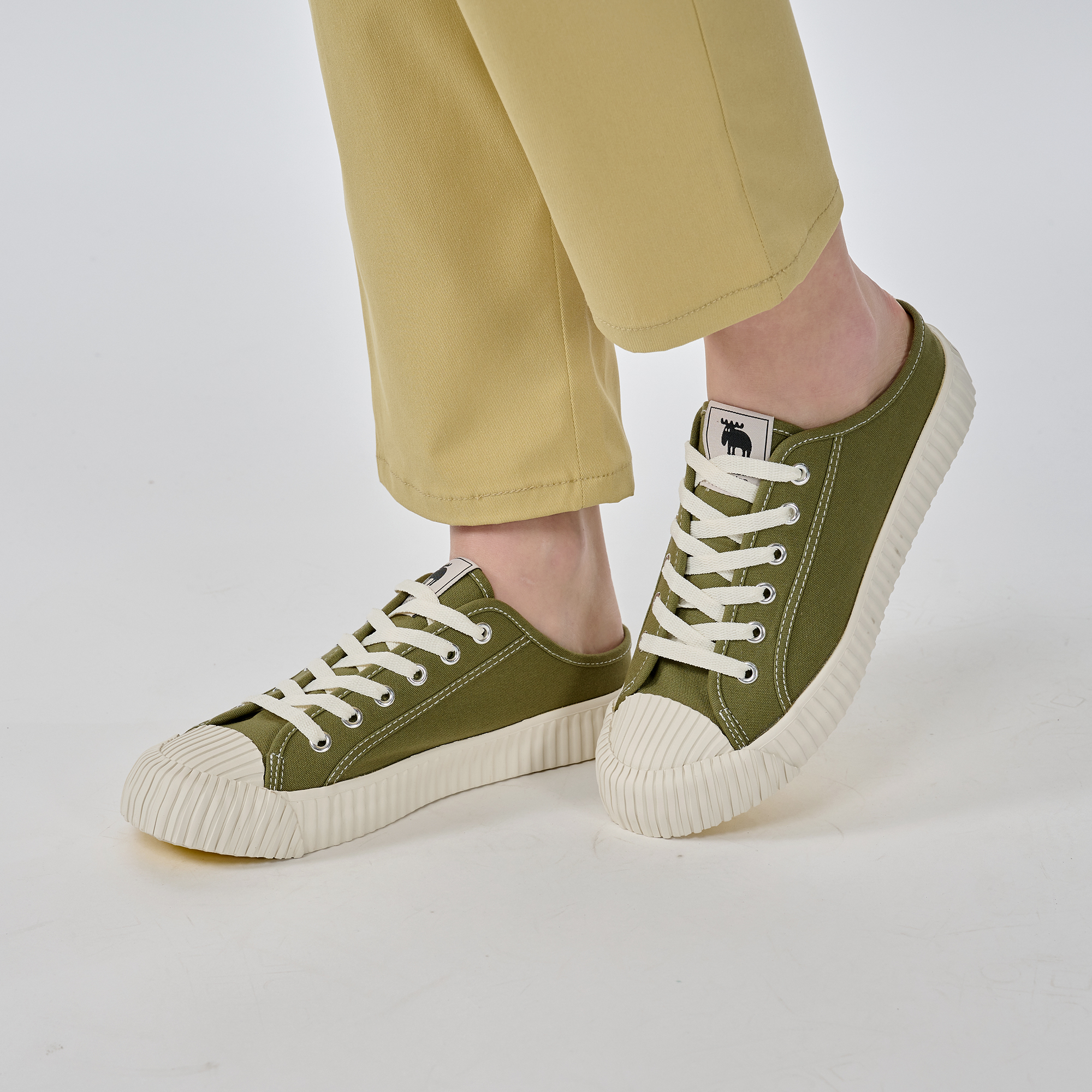 moz Sweden Muller slipper biscuit shoes-olive green