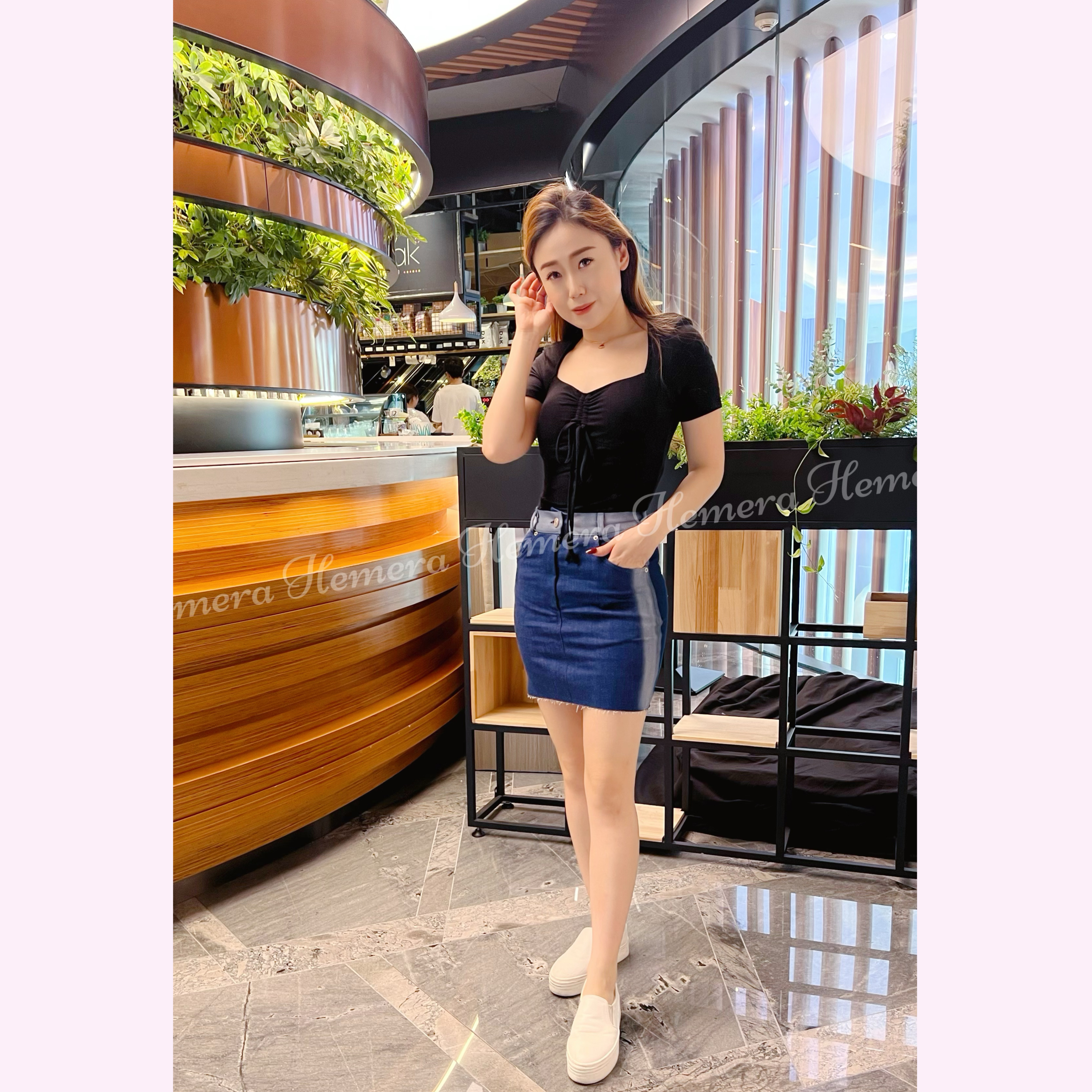 SK23W0515 牛仔漸變色半截裙