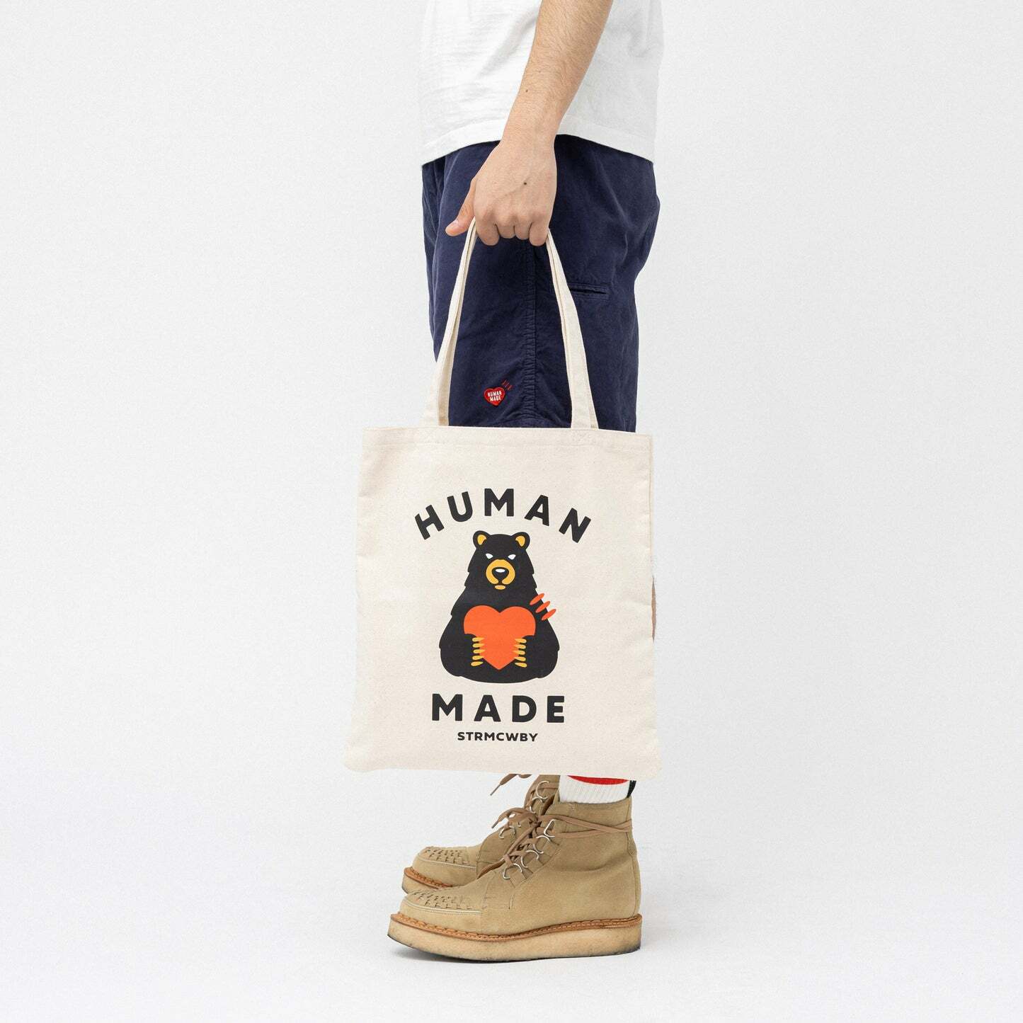 2023SS HUMAN MADE BOOK TOTE 托特包帆布熊抱愛心現貨