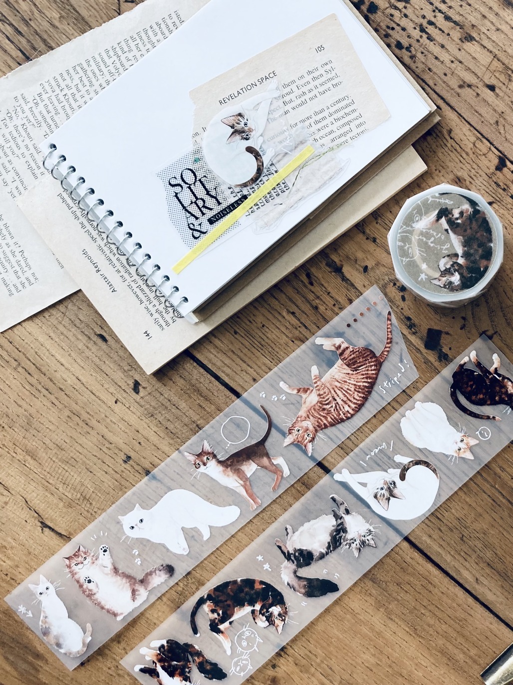 羊君．薑黃 貓咪5cm亮面PET紙膠帶 <整捲/分裝>   **改版亮面喔**