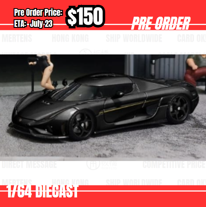 Pre Order-$150 Seiko JG 1:64 Koenigsegg Regera Metallic Black [OD13/05]