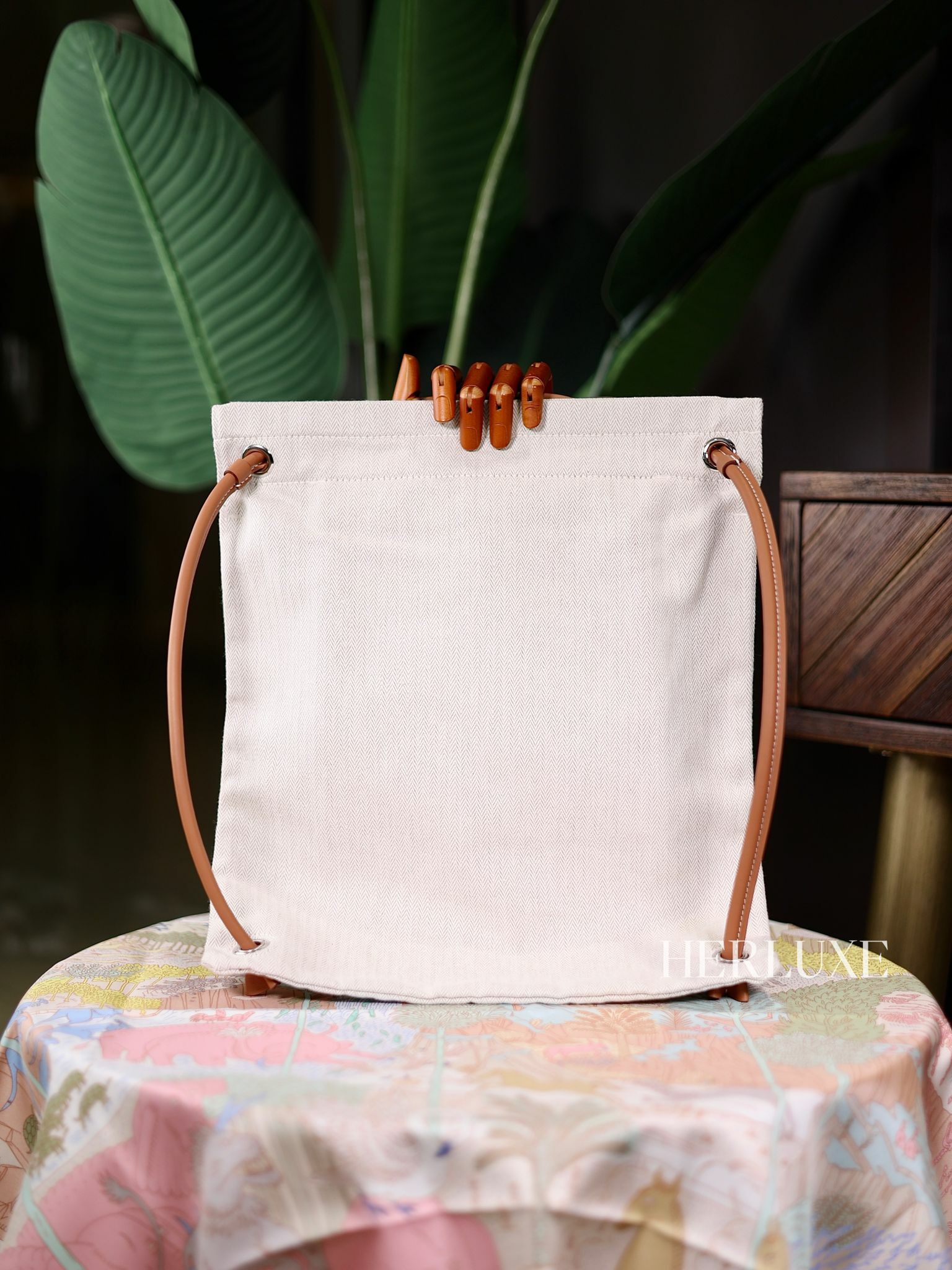 Maline 34 en toile chevron gold/ craie swift