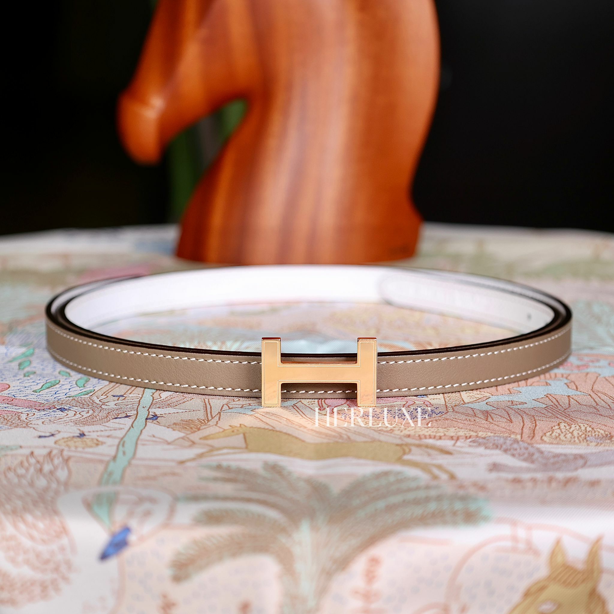 Focus belt 13mm CD etoupe/blanc