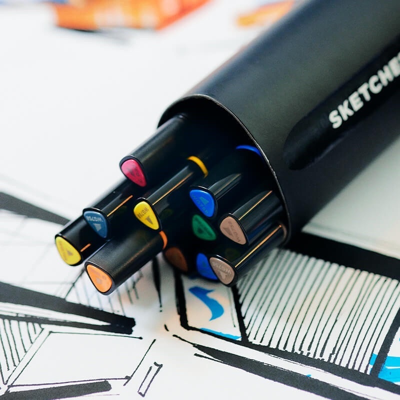 德國 Molotow Sketcher 水性雙頭麥克筆盒裝12色