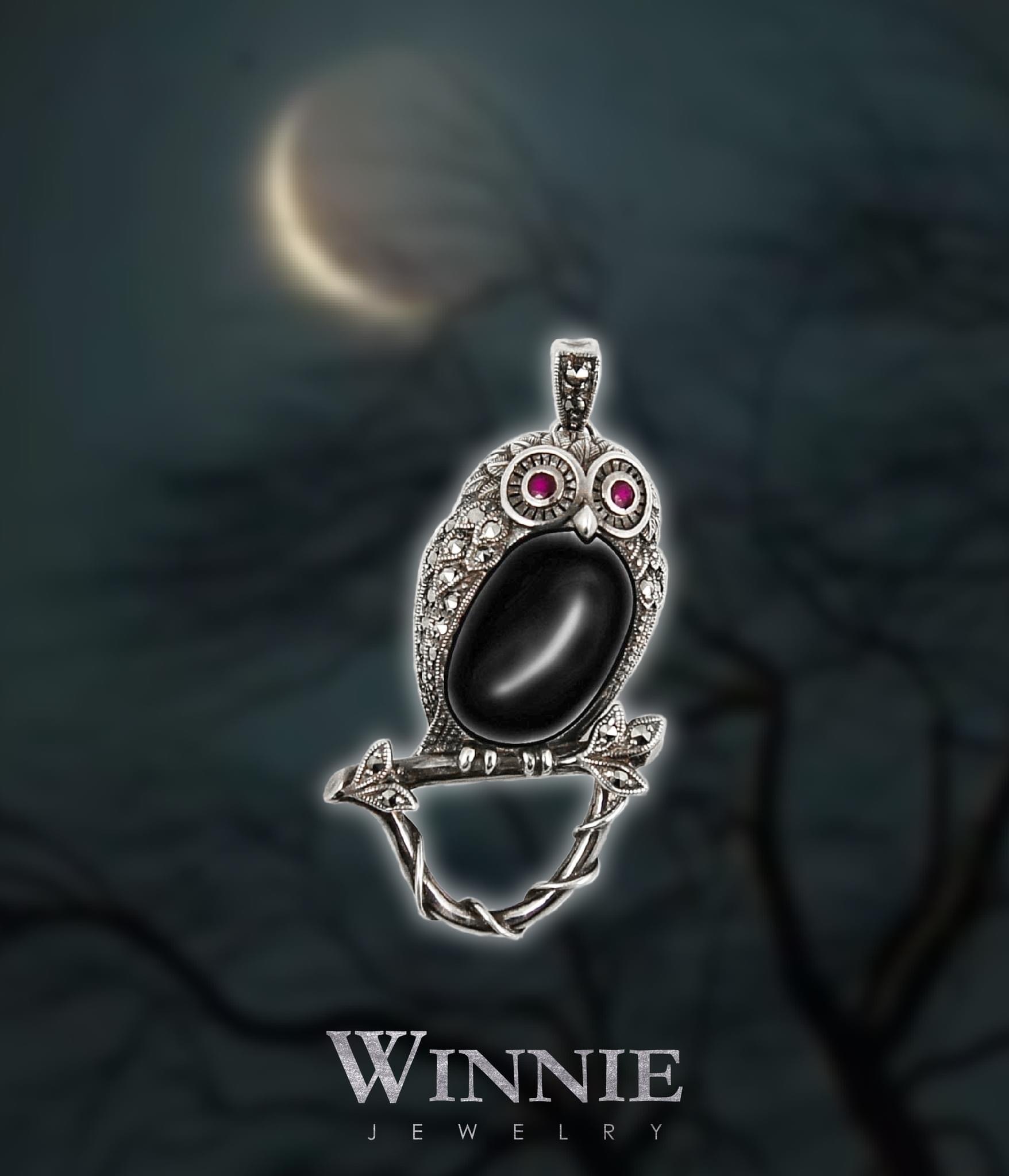 貓頭鷹守夜胸針