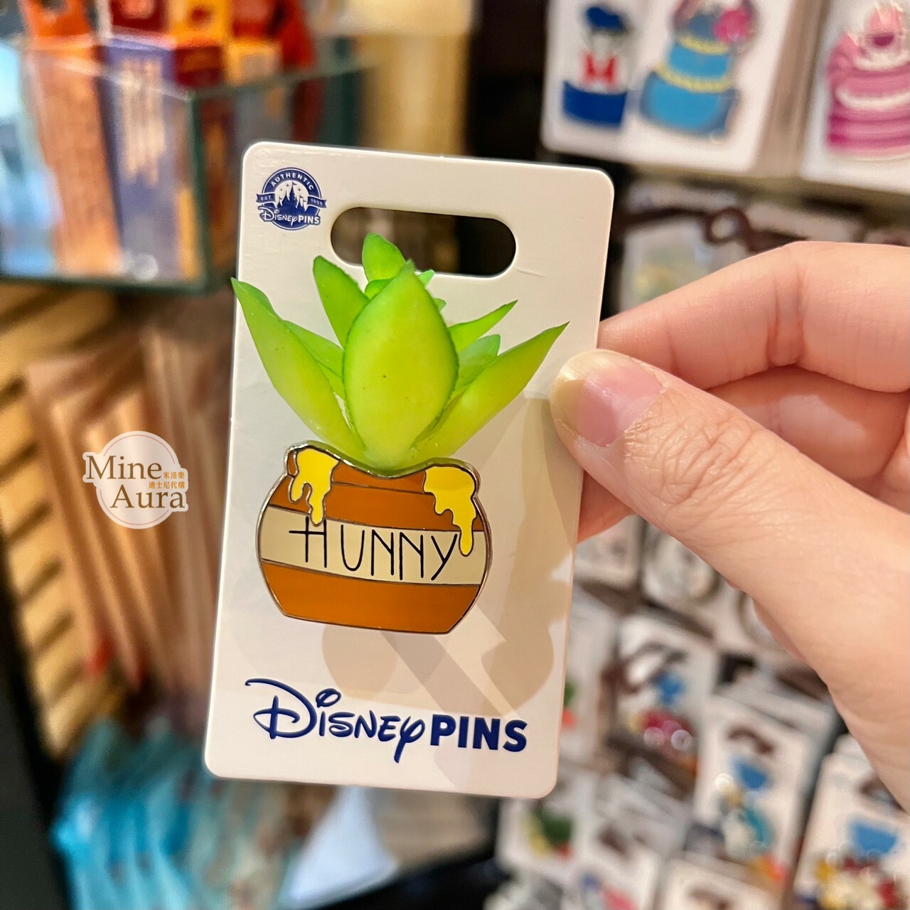 小熊維尼 Winnie the Pooh 蜂蜜罐 多肉盆栽造型 立體 徽章 PIN -香港迪士尼樂園