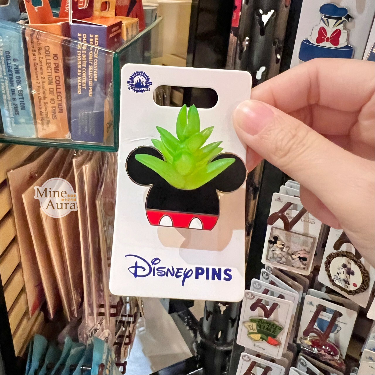 米奇 Mickey 多肉盆栽造型 立體 徽章 PIN -香港迪士尼樂園