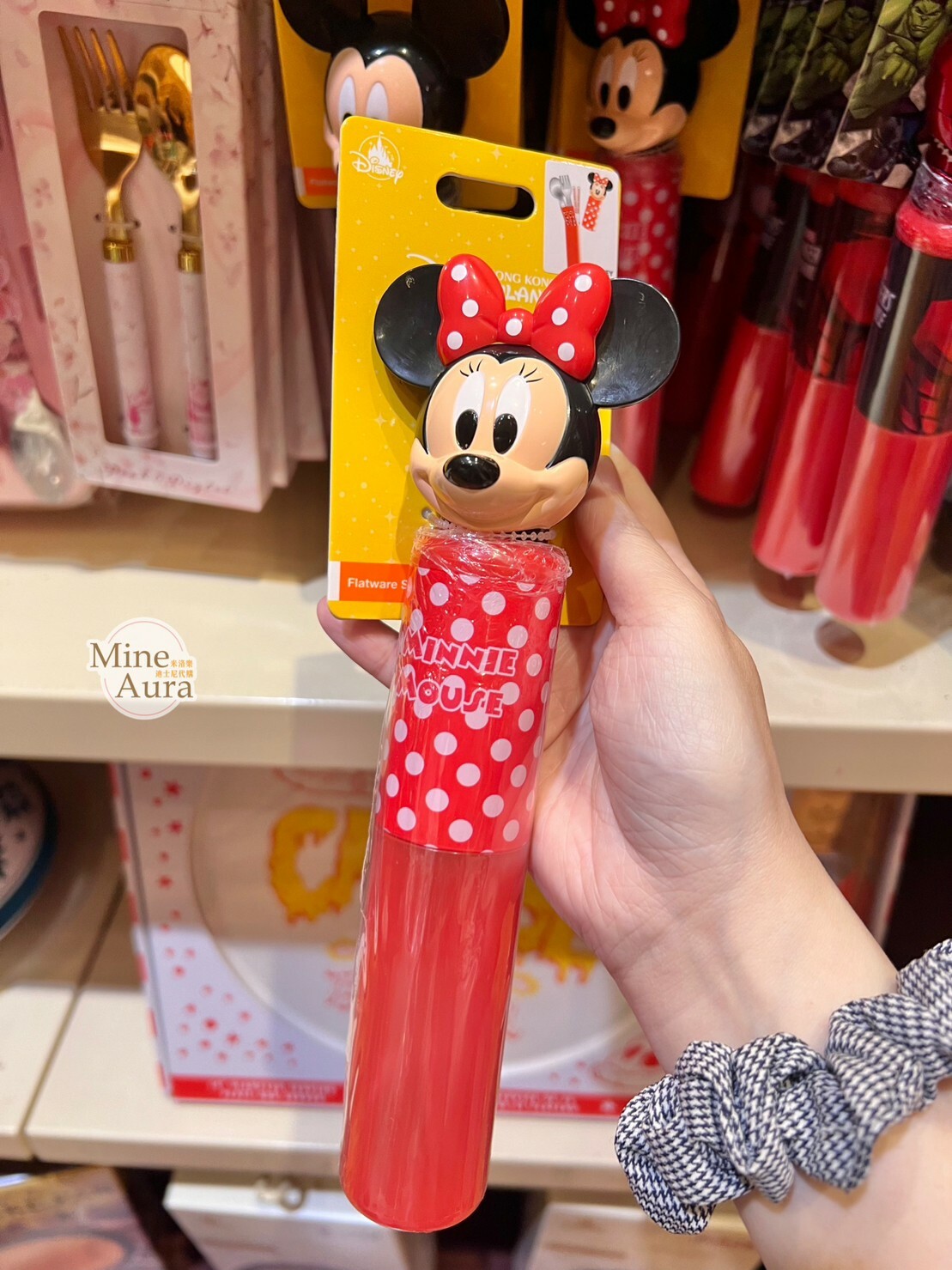 米妮 Minnie 大頭造型 攜帶式 環保 餐具 3入組 -香港迪士尼樂園