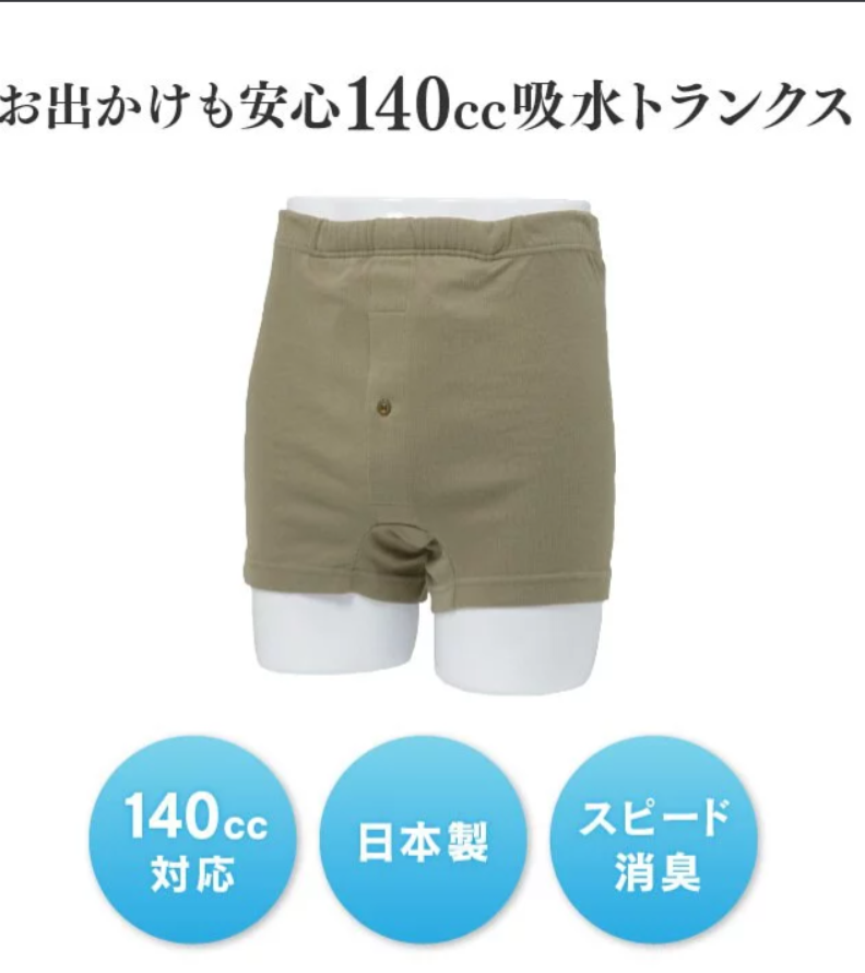 【NISHIKI】男用平口安心褲 - 吸水量140cc (輕失禁適用)