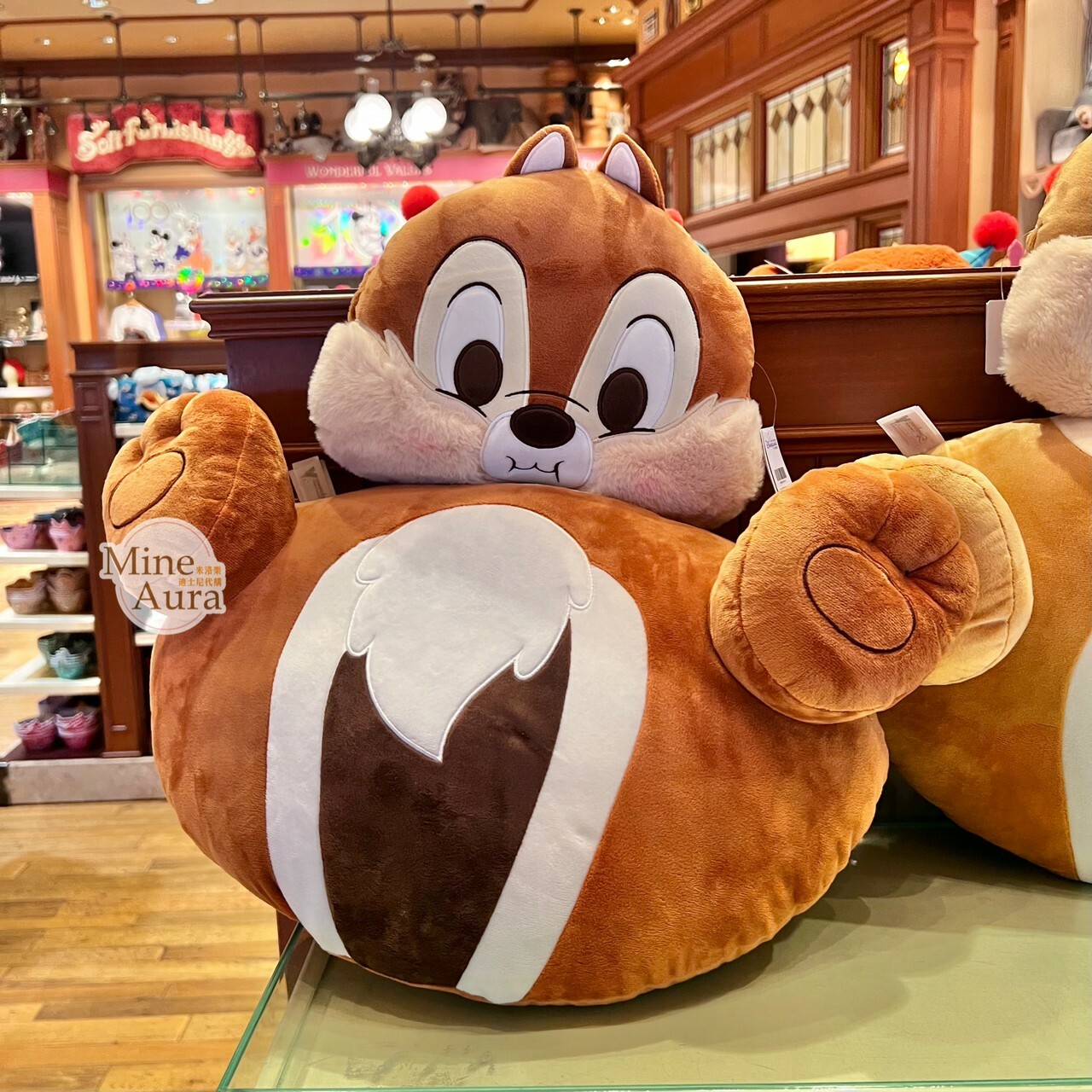 黑鼻 奇奇 Chip 腰墊 頸枕靠墊組 汽車用品 奇奇蒂蒂 Chip 'n Dale -香港迪士尼樂園