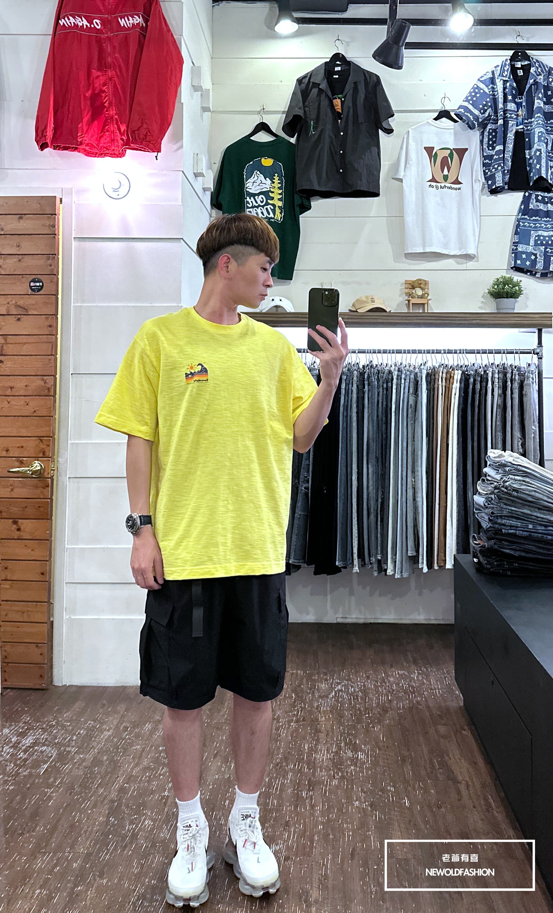 『新品上市』重磅落日海浪短T(NOF23052463)-黃