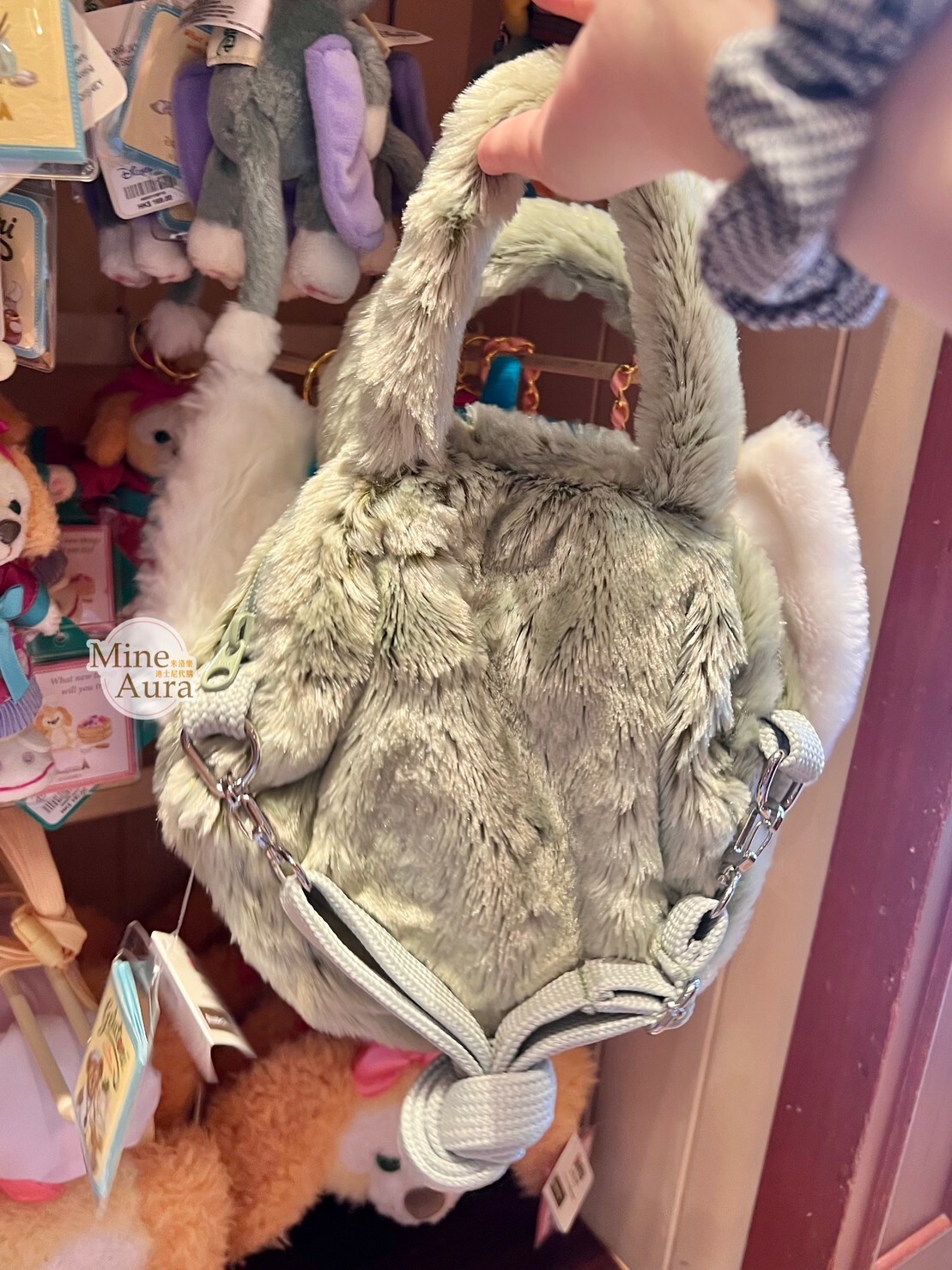 傑拉托尼 畫家貓 Gelatoni 大頭 絨毛 2way 手提包 斜背包 兩用 -香港迪士尼樂園