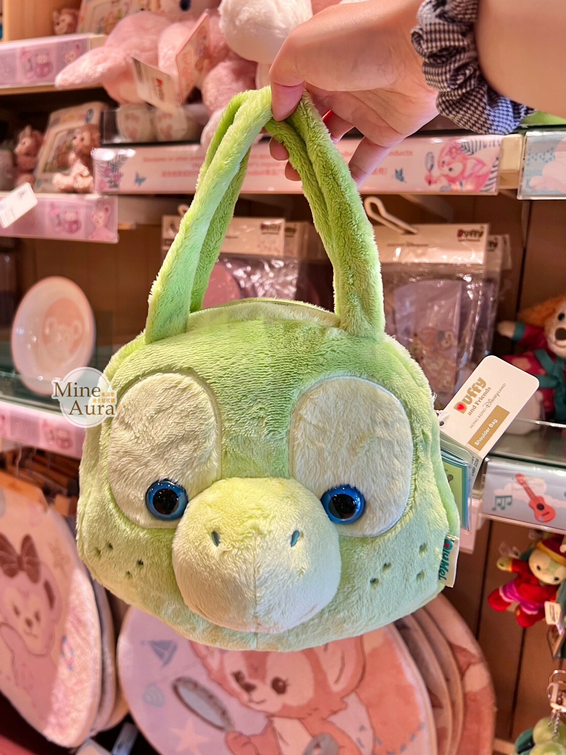 奧樂米拉 海龜 OluMel 大頭 絨毛 2way 手提包 斜背包 兩用 -香港迪士尼樂園