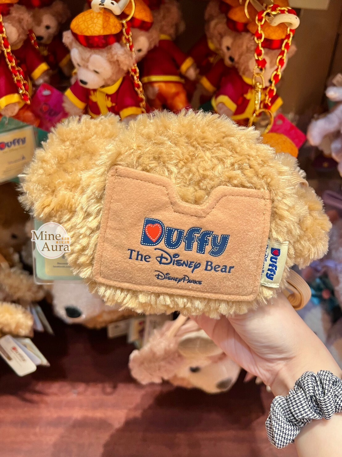 (現貨) 達菲 Duffy 大頭 絨毛 票卡包 掛脖 -香港迪士尼樂園