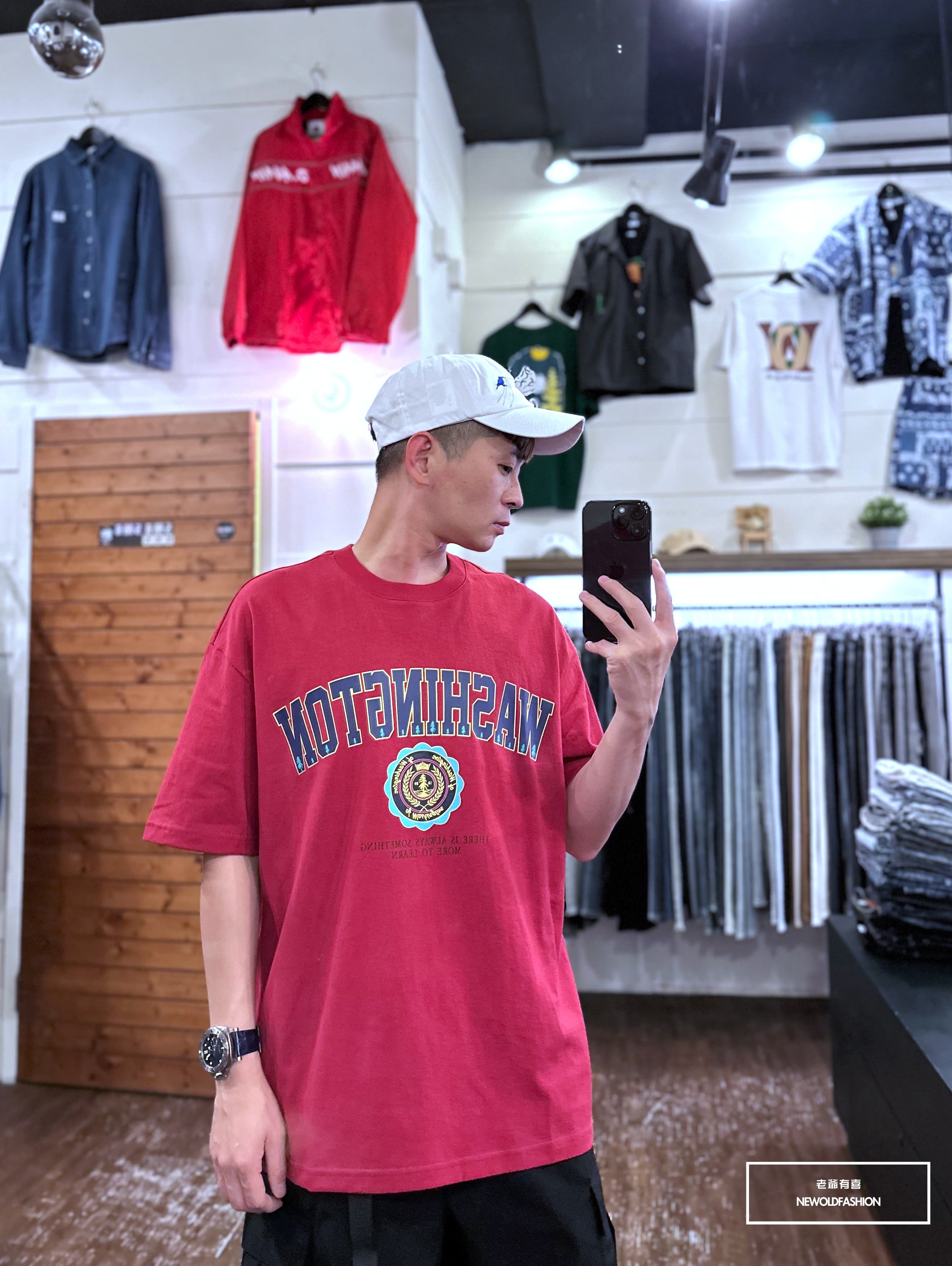 『新品上市』重磅燙金桂冠短T(NOF23052418)-紅