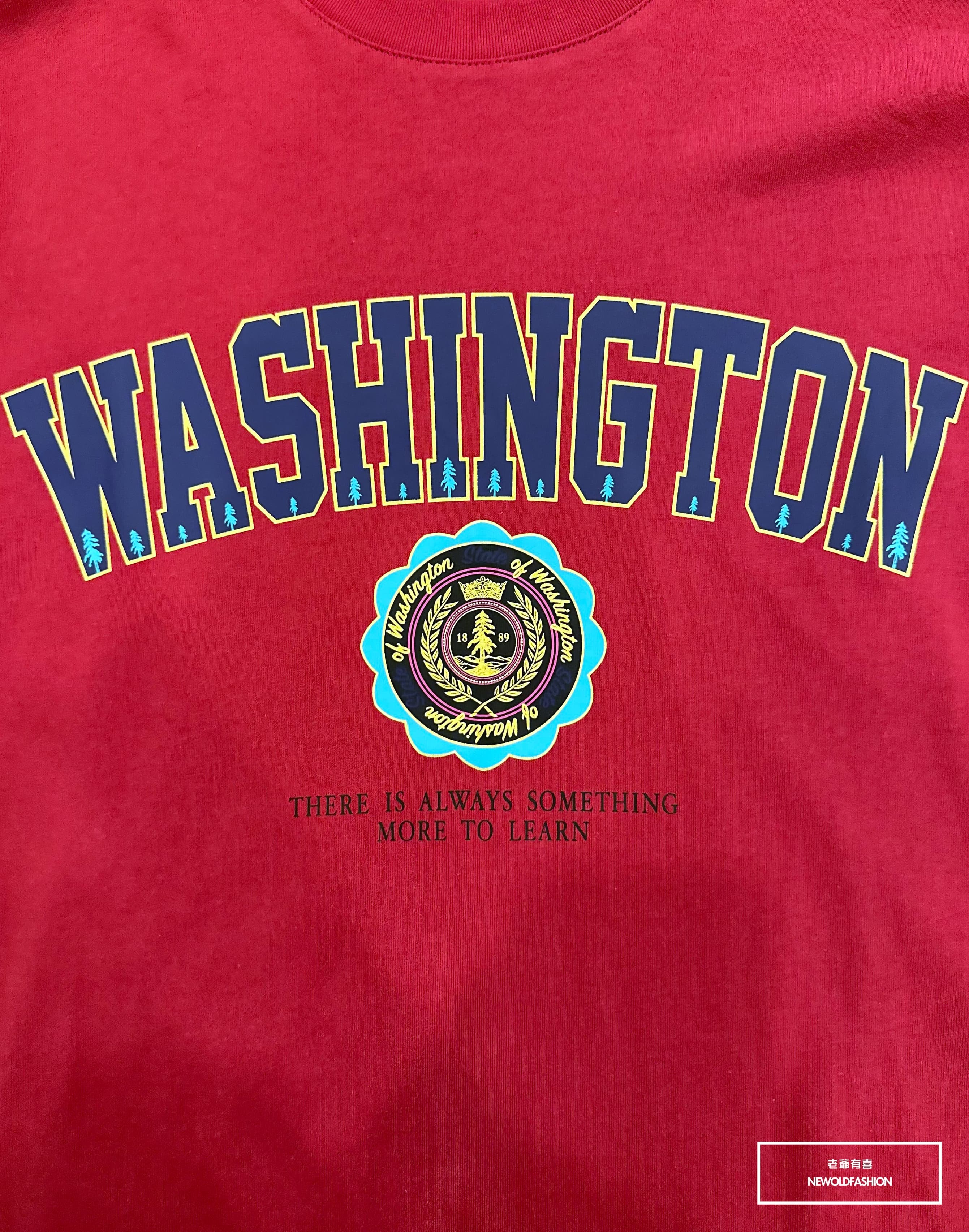 『新品上市』重磅燙金桂冠短T(NOF23052418)-紅