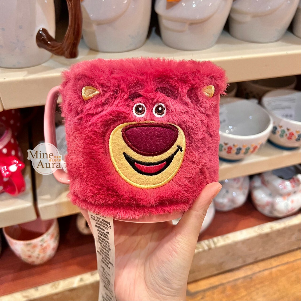 熊抱哥 Lotso 馬克杯+絨毛杯套組 水杯 玩具總動員 Toy Story -香港迪士尼樂園